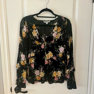 American Eagle Outfitters long-sleeve floral blouse